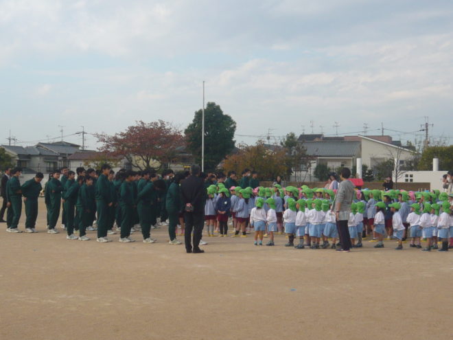 中学生さんと挨拶